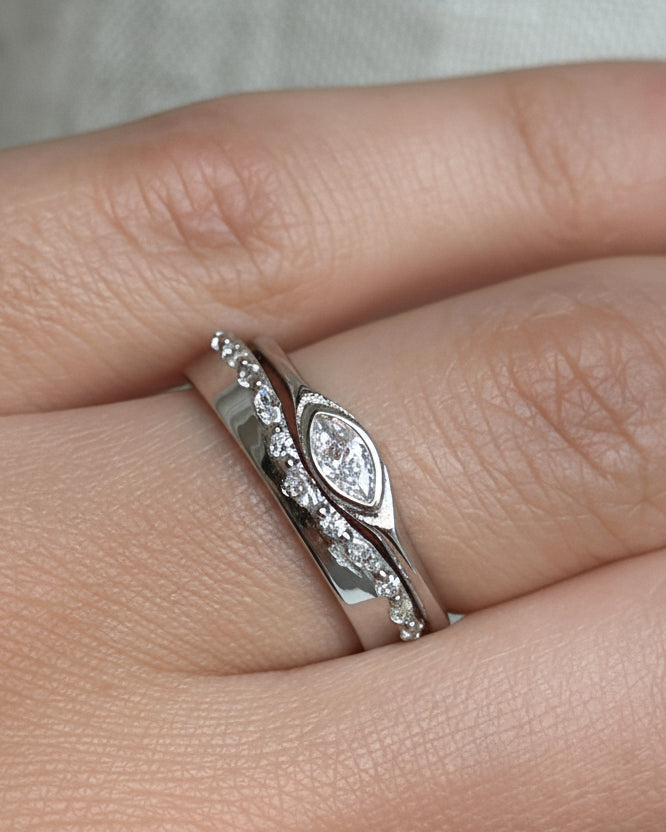 Crown and Eye Puzzle Stack (Silver)