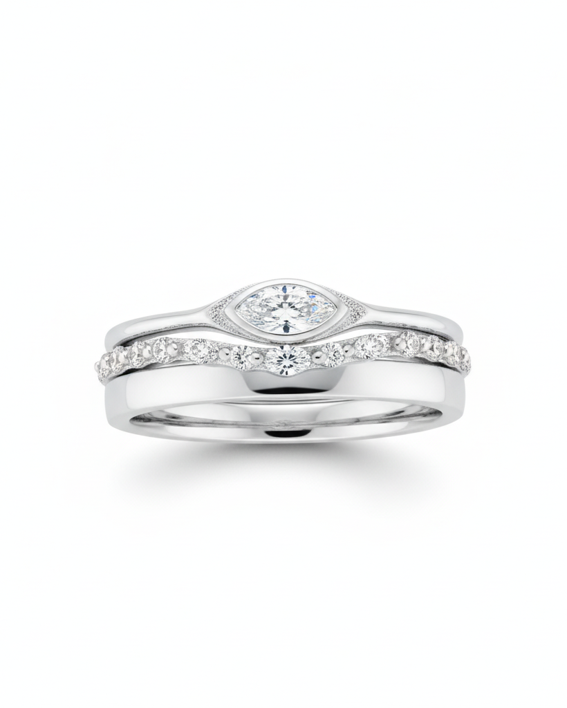 Crown and Eye Puzzle Stack (Silver)