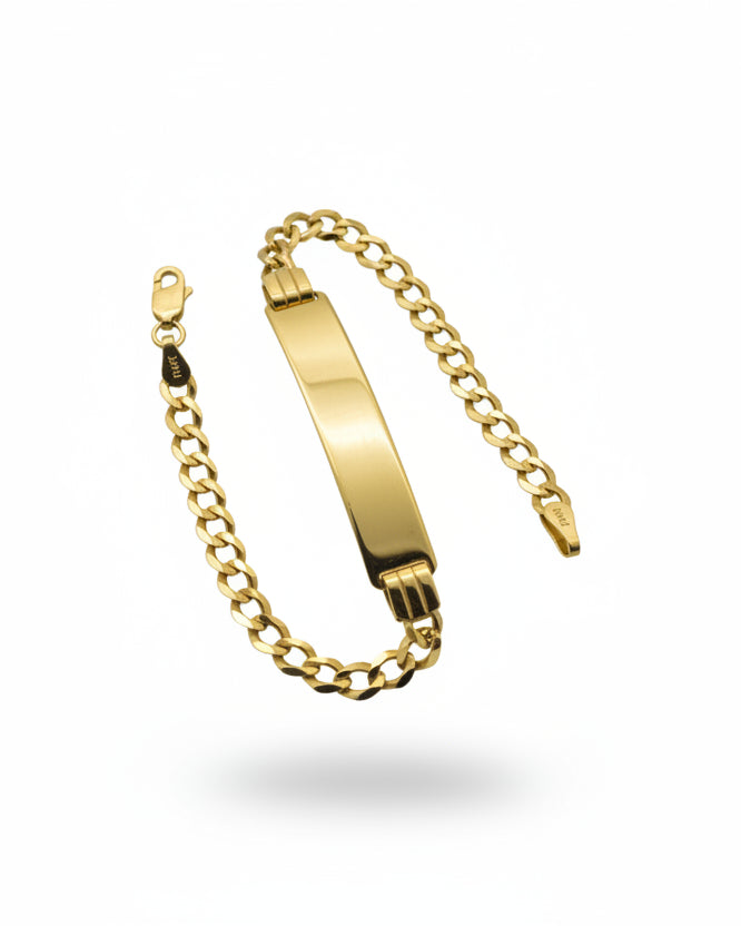 10K Solid Gold Name Bar Bracelet