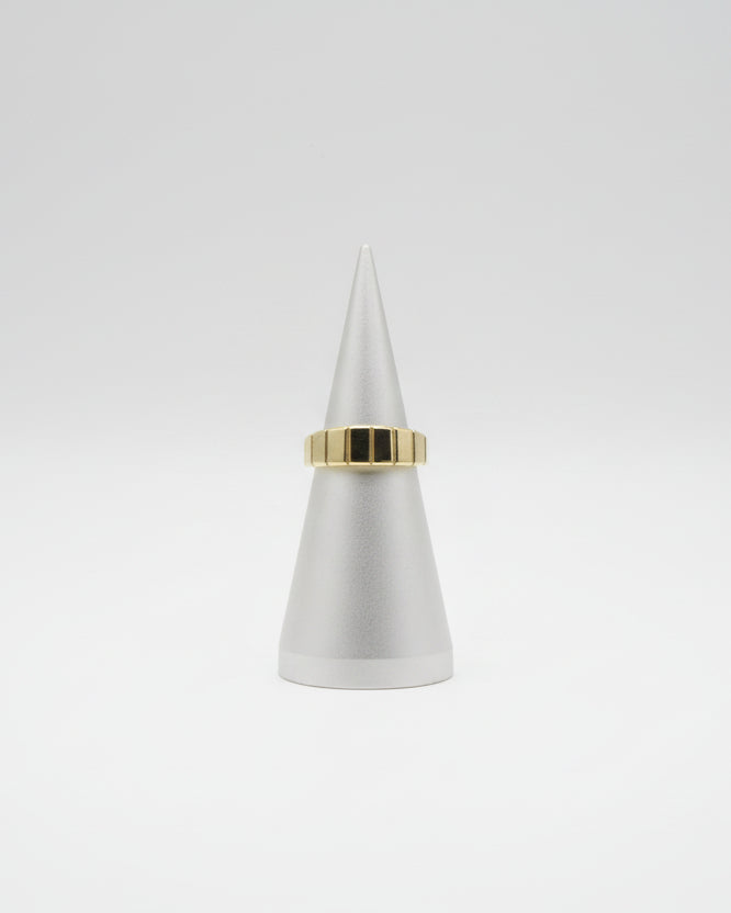 14K Solid Gold Block Ring