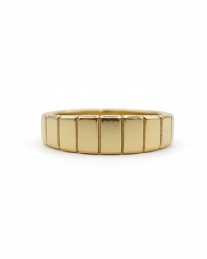 14K Solid Gold Block Ring