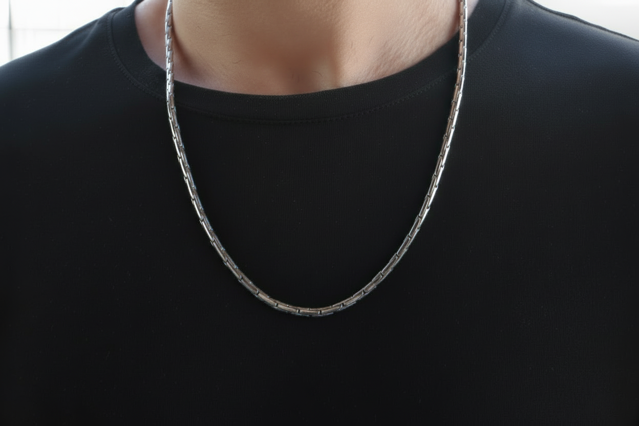 Modern Bar Link Chain Necklace